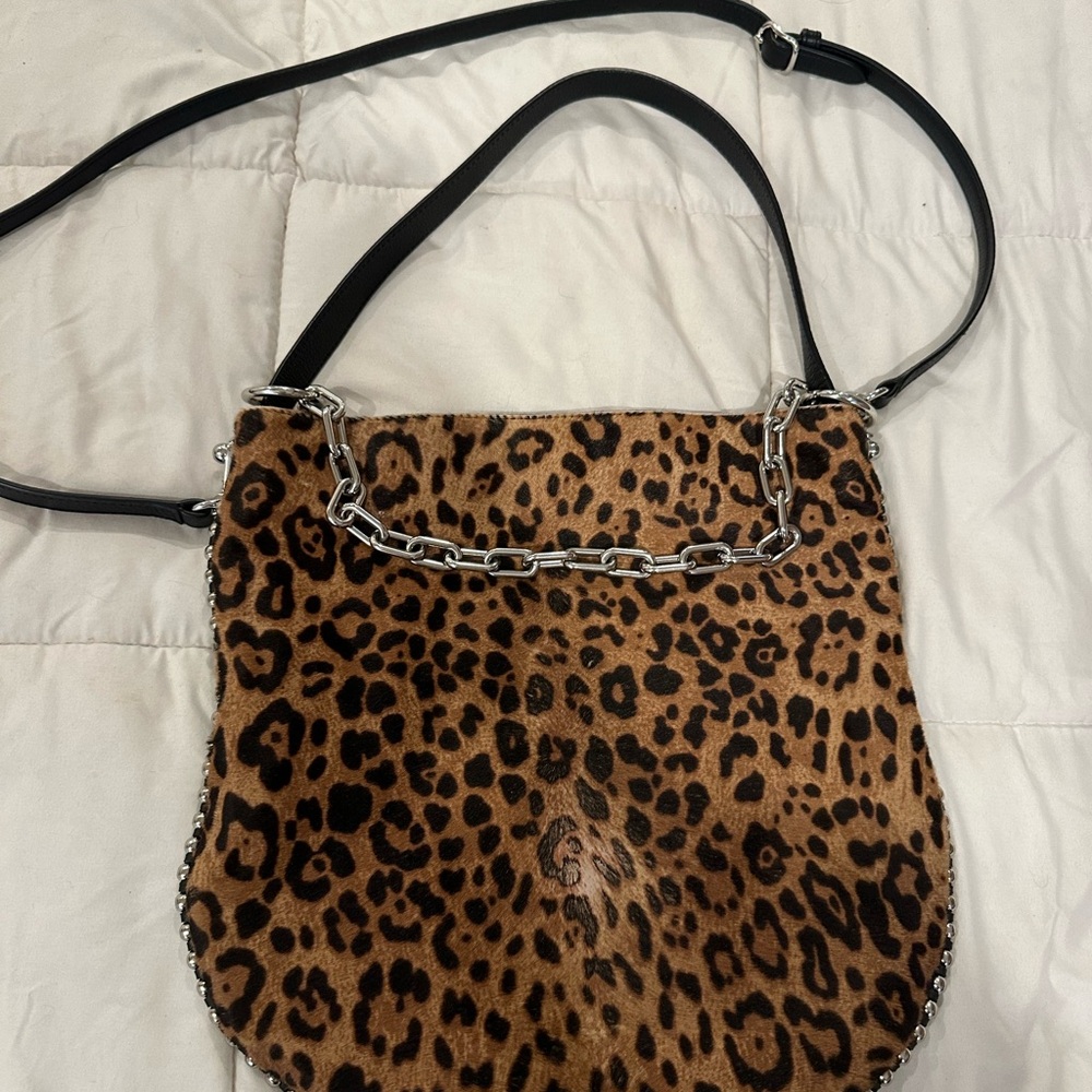 Alexander Wang two-toned studded Leopard print and Black Crossbody Bag